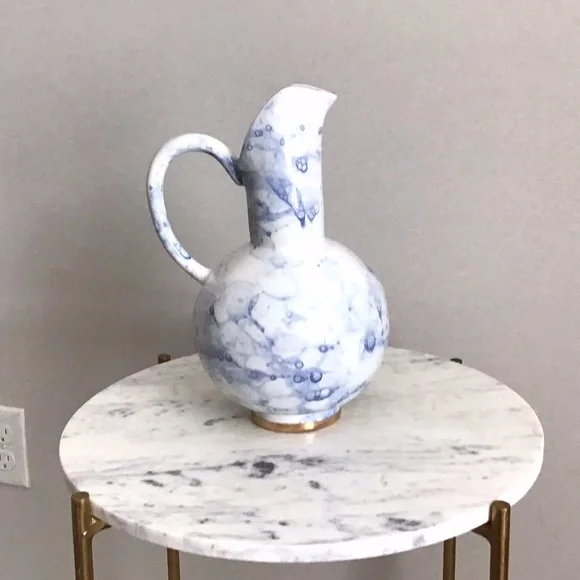 Anthropologie Hand Glazed Stoneware Large Pitcher Vase New In Box Rare NWT